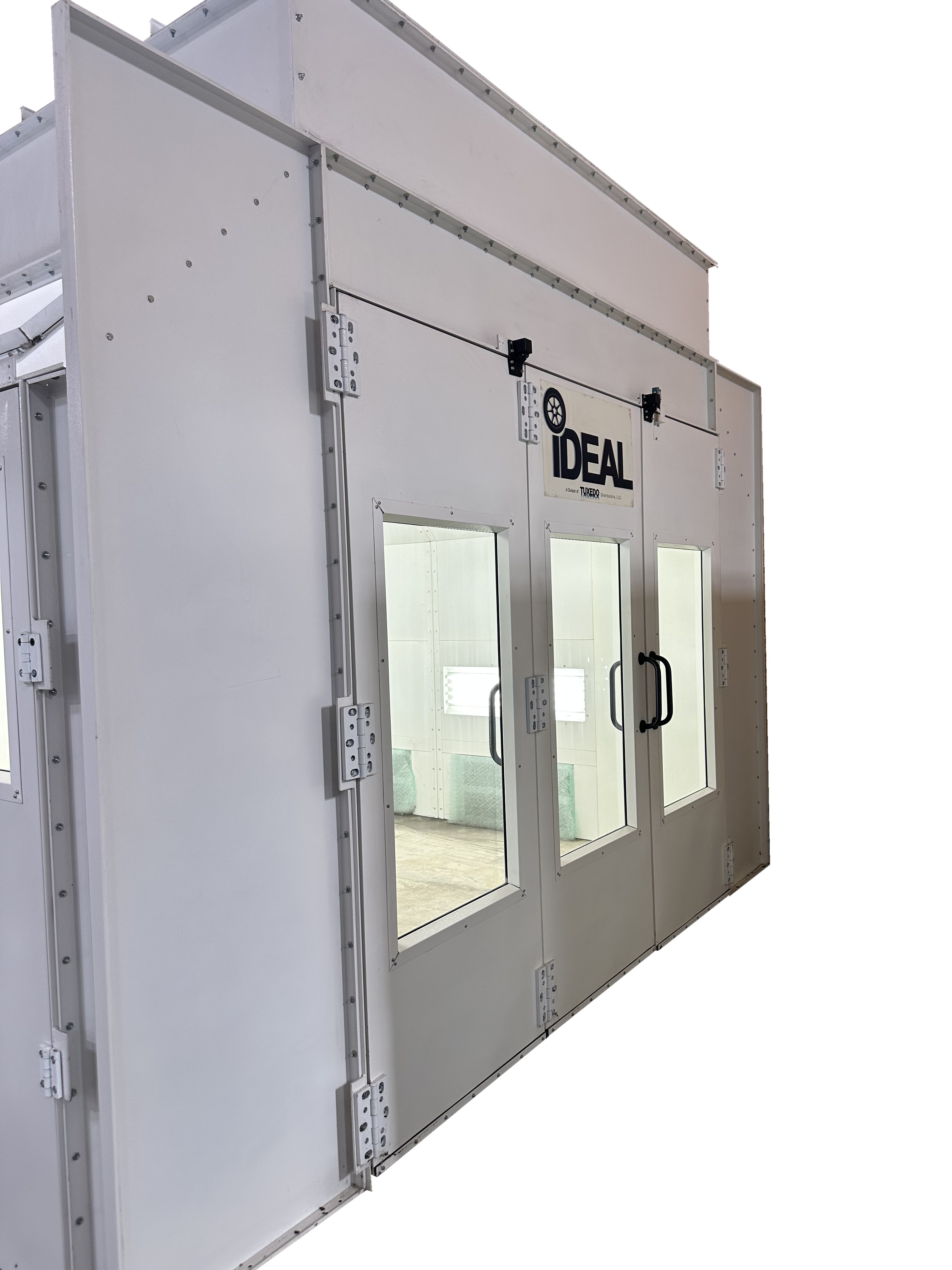iDEAL Side Downdraft Paint Booth Rear Tri-Fold Drive-Thru Door Kit